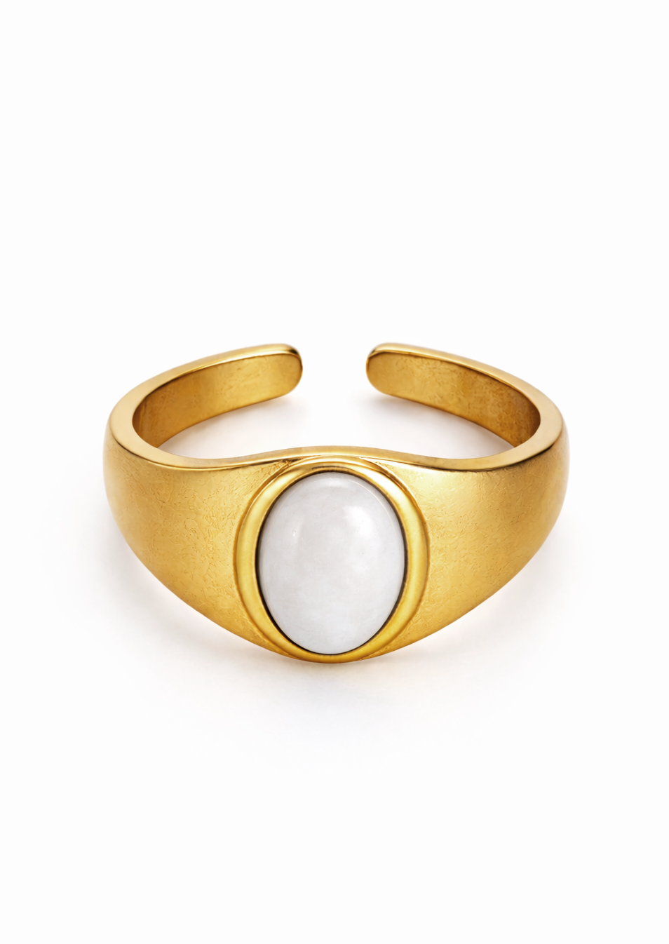 White Jade Gold Ring