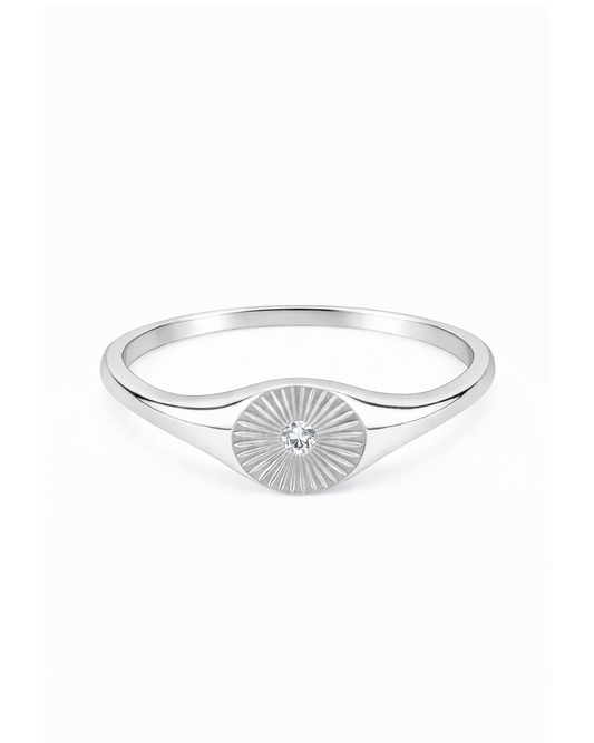 Weiß Sunburst Silber